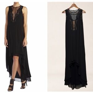BCBGMAXAZRIA Cassidy Lace Sheer Gothic Formal Hi Low Maxi Dress 4 Summer Dress